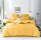 HAVOP Yellow Duvet Cover King Size Bedding Set Embossed Stripe Grid Geometric Quilt Cover Set Mustard Bright Yellow Colorful Soft Microfiber Easy Care All Season Bedding Sets 220×230 cm