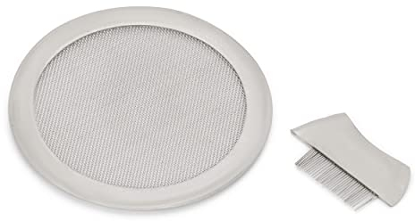 NKlaus Räuchersieb Edelstahl 6 cm Räucherzubehör Räucherwerk Plättchen mit Bürstchen 2650