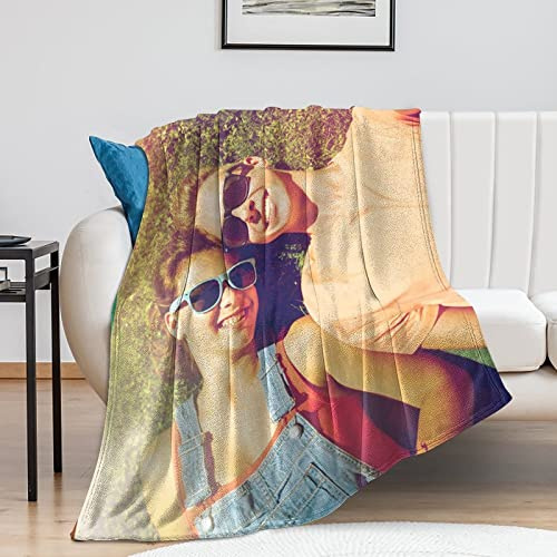 Personalisierte Fotodecke Mit Eigenem Foto, individuelle kuscheldecke Bedrucken Lassen mit Foto,1-9 Bildcollage,Fotodecke selbst gestalten, Fotogeschenk für Geburtstag Jahrestag Weihnachten, 150×200cm