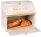 HOMEKOKO Vintage Doppellagige große Brotbox für Küchentheke, Retro-Design, Vintage-Holz, großes Fassungsvermögen, Brot-Aufbewahrungsbehälter (Vintage-Weiß)