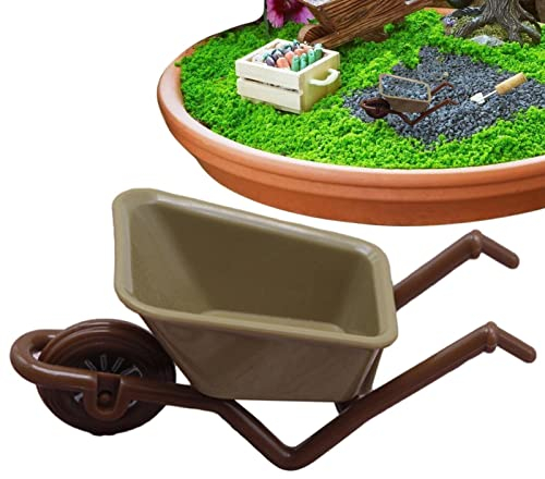 Spielzeug-Schubkarren-Figur, Miniatur-Puppenhaus-Werkzeuge, -Wagen-Modelle, Puppenhaus-Simulation, Schubkarren, Gartenwagen, Dekoration für Blumentopf