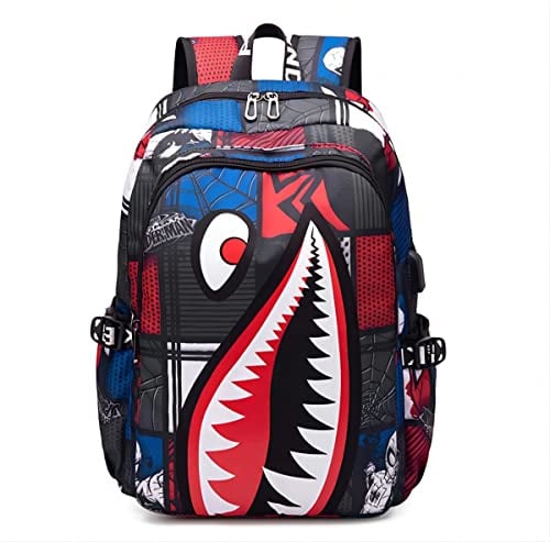 Wasserdichter Rucksack, Hai-Rucksack, Cartoon-Schultertasche, lässiger Hai-Tagesrucksack, Rucksäcke für Jungen und Mädchen, Stil 3, Einheitsgröße
