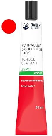 Der ORIGINAL Schraubensicherungslack 50ml ZERO REIHE Rot von BÄDER LACKE. KEIN GEFAHRSTOFF - Hilfsmittel zum Sichern, Signieren, Plombieren, Versiegeln, sowie zum Manipulationsnachweis