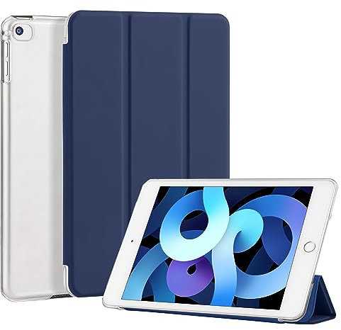 4UBonLife Custodia per iPad Mini 3 Mini 2 Mini 1 Generazione 7,9 Pollici, Case Cover Protettiva Rigida, Sottile e Leggera con Traslucida Posteriore Opaca Cover per iPad Mini 1 2 3,Blu scuro