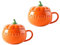 Yardwe 2PCS Cute Pumpkin Cup Ceramic Coffee Milk Mug with Lid Halloween Mug for Halloween, Thanksgiving, Birthday, Fall Party Favors (Small)