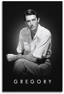 VZRSQZK Filmschauspieler Gregory Peck Poster, dekoratives Gemälde, Leinwand-Wandposter und Kunstdruck, modernes Familienschlafzimmer-Dekor-Poster, 20 x 30 cm