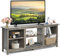 CASART TV Stand Cabinet for 65 Inch TVs, Wooden Media Stand with 6 Storage Shelves, Modern TV Console Table Fireplace TV Stand for Living Room, Entertainment Room and Bedroom (Grey)