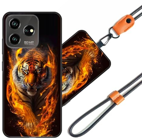 JEZSTHAI Handyhülle Kompatibel mit ZTE Blade V50S 2023 Hülle Silikon Dünn mit Muster Design,Weiche Flexibel Stoßfeste Schutzhülle mit Handykette & Handykordel zum Umhängen,Nr.A07