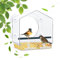 Window Bird Feeder with Strong Suction Cups Acrylic Wild Bird Feeder House Hanging Bird Feeder Bird Seed Feeders with Drain Holes for Wild Bird, Small Bird