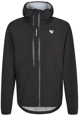 Ziener Herren NARON Regenjacke - Fahrrad|Mountainbike|Outdoor - wasserdicht,atmungsaktiv,Ventilation, black, 58