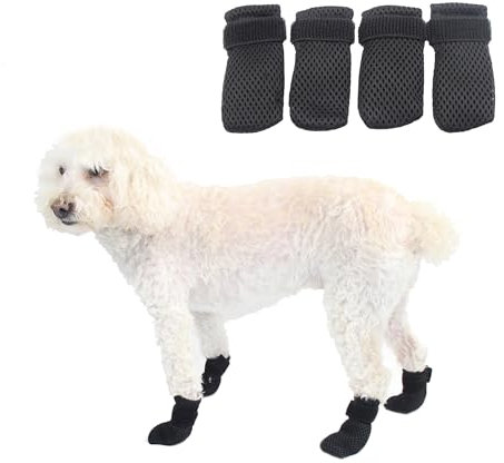 4PCS Cat Anti Scratch Shoes,Adjustable Mesh Pet Scratch Deterrent Boots Mittens for Cats Small Dogs,Grooming Cat Accessories Nail Gloves Claw Cover for Bathing Shaving Treatment Checking_XL(Black)