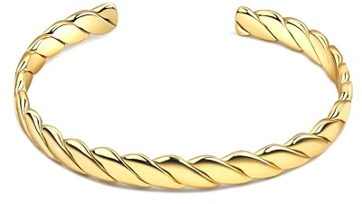 DJADEE Armband Gold vergoldet Damen 24 Karat 999er Gold Armreif Wasserfest Women's bracelet Sea Wave