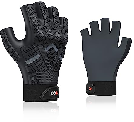 Vgo... NGG X1 1Paar nahtlose Halbfinger-Handschuhe für Mechaniker, Arbeitshandschuhe mit Knöchelaufschlag (TP1136)