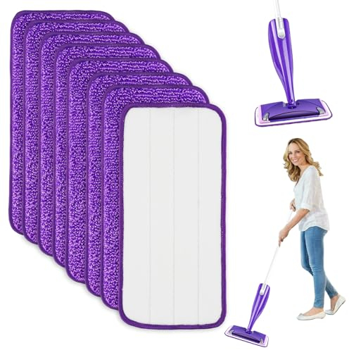 8 Pièces pour Swiffer Wetjet Microfibre Lavable Kit,30x14cm Lingette Balai pour Swiffer Wetjet, Lingette pour Swiffer Wetjet Reutilisable, pour Nettoyer Les Sols Secs, Humides