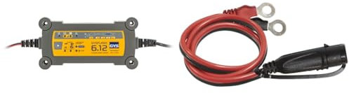 GYS - GYSFLASH 6.12 - Chargeur/Maintien DE Charge - Inverter - 12V - Livre avec Pinces ET COSSES DE Connexion & Kit de raccordement pour Le Flash 7 A
