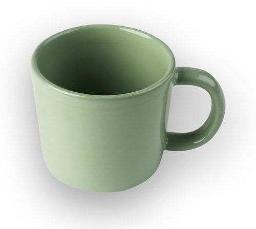 SALZKAMMERGUT KERAMIK Kaffeebecher mit Henkel, 0,25l, Salbeigrün glänzend, Geschirr handgemacht in Österreich