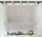 Vordesack Leinenoptik Raffrollo mit Blumen-Kante Unifarbige Raffgardine mit Schlaufen Landhausstil Wohnzimmer halbtransparent Gardinenschal Küche 1 Stück Sand HxB 140x60cm