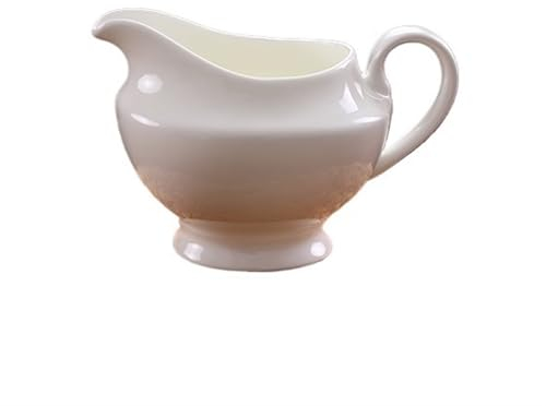 Salsera Salsera de cerámica blanca, jarra pequeña for crema de 10,1 oz, jarra de porcelana for servir jarabe, jarra dispensadora for leche, café, crema, té, aderezo for ensaladas Jarra de salsa(Blanco