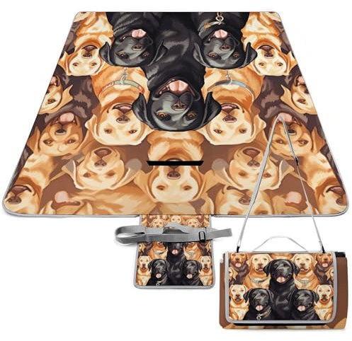 LQWOK Picknick-Matten, Labrador-Retriever-Hunde, bedruckte Picknick-Matten, Reise-Picknick-Matten, modische Picknick-Matten, faltbare Picknick-Matten