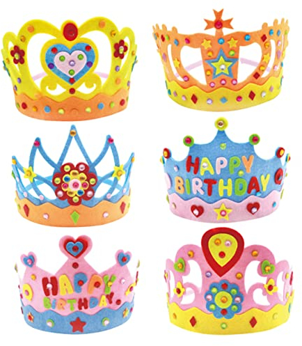 FELTECHELECTR 6satz Krone Bastelset Für Mädchen Und Erwachsene -kit Für Geburtstagsfeiern Und Verschiedenen Farben Erhältlich Langlebig Und