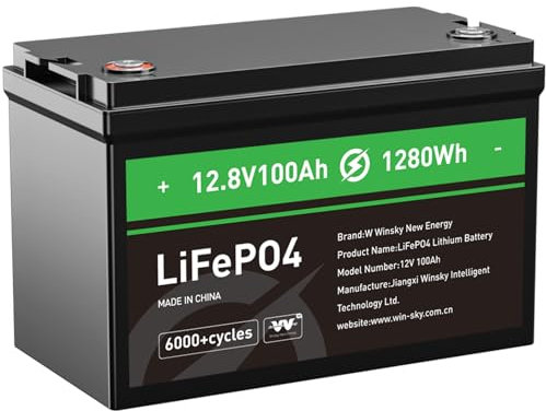 12.8V 100Ah LiFePO4 Lithium Batterie, Batterie Lithium rechargeable avec 6000+ cycles, 100A BMS intégré, Max.1280Wh Lithium Iron Phosphate Battery for RV, Camper, Panneau Solaire, Bateau, ect.