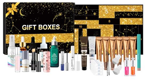 Weihnachtskalender Adventskalender, Mehrfarbig, acetonfrei, ohne Parabene, Nanopartikel frei, mit Kosmetik und Gesichtspflege Beauty-Überraschungen 1er Pack (1pcs) (1)