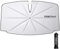 PEMOTech Parasol Coche Delantero [5 Capas Nano UV + Revestimiento Titanio] |Eje Giratorio 360° | Plegable Automático con 10 Varillas Fibra Vidrio | Protección Máxima para SUV/Sedan (49.2x25.5)