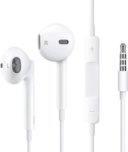Earphones Wired In-Ear Headphones Wired Earbuds 3.5mm Jack Noise Isolating Headset With Microphone remote contro Noise Isolating Compatible with i-Phone Sam-sung Android Tablets Laptops