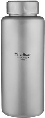 Ti artisan Titan-Wasserflasche, Sportflasche, 1000 ml, 700 ml, ultraleicht, auslaufsicher, für Outdoor, Camping, Wandern (M-700.0 ml)