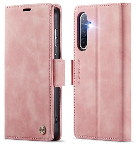 XYGLOW Coque pour Samsung Galaxy A56 5G Etui Housse【RFID Blocage】 Premium en Cuir PU Pochette de Portefeuille Fermeture Magnetique Flip Case Rabat Clapet pour Samsung A56 5G Étui 6,7 Pouces,Rose