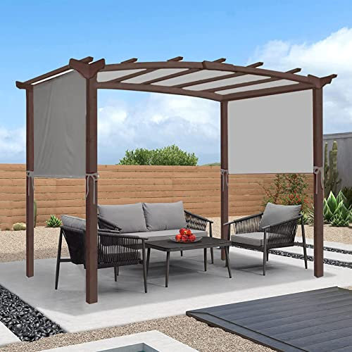 Waterproof Cu ed Pergola Canopy with Shade Cover Universal Replacement Canopy for Pergola Grey 5.2×2m Includes 4 Fixation Straps