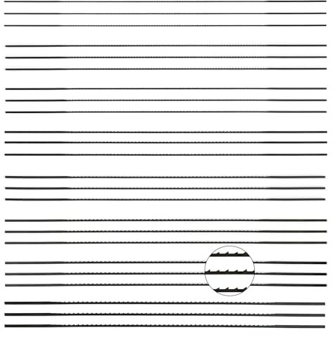 24 Pièces Lames de Scie à Chantourner, 130mm 1/2/3/4/5/6/7/8 Lames de Scie en Acier Carbone, Lames de Scie à Chantourner pour Couper Bois Plastique Métal