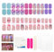 48 PCS Kids Stick on Nails for Kids Fake Nails for Kid Nails French Cute with 2 Sets of Tool Kit for Lovely Gift Art Decoration