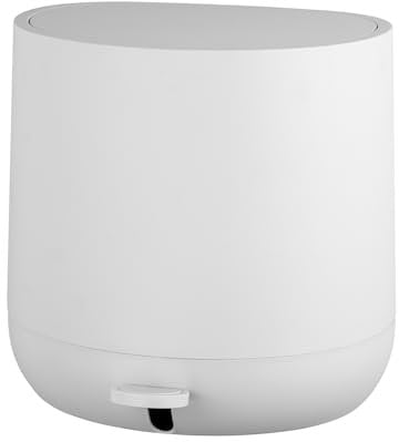 Schöner Wohnen Kollektion Treteimer Mod. POMINO mit Absenkautomatik und herausnehmbarem Inneneimer aus robustem ABS-Kunststoff in Weiß 4,5l Maße 26x26x24 cm