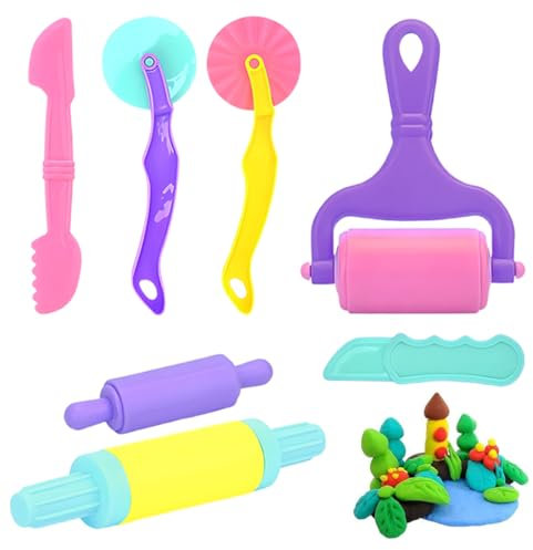 MOLZINY 7 Piezas Juego de Plastilina Juego de Accesorios de Plastilina para Niños Accesorios Plastilina Herramientas de Plastilina Play Dough Accesorios Kit de Herramientas de Plastilina para Niños