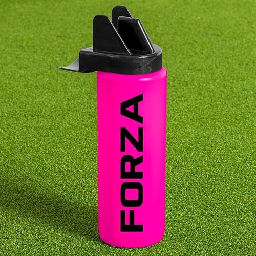 FORZA 1L Team Hygiene Water Bottles | BPA Free Sports Water Bottles with Contactless Nozzle - Ideal for Sports Teams (Pink, Pack of 10 + Carrier)