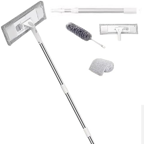 SLDAGe Fregona Suelos Antideslizantes Conjunto,Mopa Microfibra para Limpiar Suelos de Madera,Laminados y Baldosas,Paredes,Ventanas,Techo,B,139cm