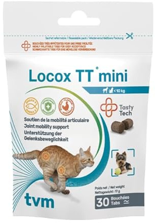TVM Locox TT mini | 30 Tabs | Ergänzungsfuttermittel für kleine Hunde & Katzen | Mit Chondroitin & MSM