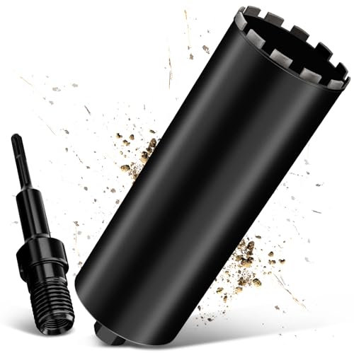 1¼ UNC Diamantbohrkrone Kernbohrer 150mm, mit SDS Plus, Diamant Bohrkrone für Kernbohrgeräte, L 460 mm, 10mm Turbo Kernbohrkrone, Nass-/Trocken Bohrkrone zum Beton, Stahlbeton, Mauerwerk, Stein