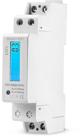 LCD digitaler Wechselstromzähler Stromzähler Wattmeter mit Leistungsanzeige 5(60) A für Hutschiene mit S0 Schnittstelle