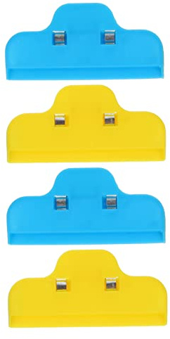 Drawing Clips 4pcs Plastic Clamp for Painting and Sketch Fixing | Blue and Yellow Set, School and Home Use, Long Serving Life, Not Easy to Rust or Deform