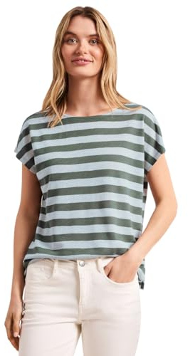 Damen Dropped Shoulder Shirt mit Streifen und Glitzer