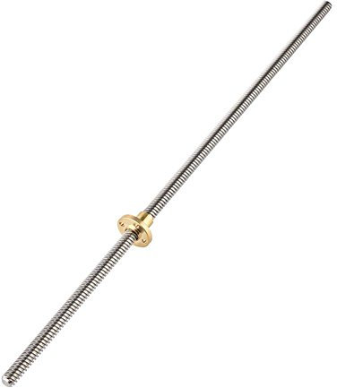 Accessori Stampante 3D, T8 mandrino filettato trapezoidale vite di piombo + dado T8, passo 2 mm, filo di vite 8 mm, acciaio inossidabile, per motore passo-passo (400 mm)