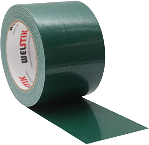 WELSTIK - Nastro adesivo di grado professionale, in tessuto, colorato, per riparazioni, fai da te, artigianato, uso interno ed esterno, 75 mm x 41 m, verde scuro