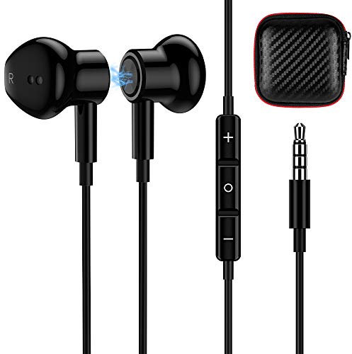 TITACUTE 3.5mm Jack Earphones with Microphone 3.5mm Earbuds Noise Isolating in-Ear Headphones Magnetic Bass Stereo Sound Wire Earbuds for Chorembook for Samsung Galaxy A13 A14 M13 A03 A12 S10 S10e A15
