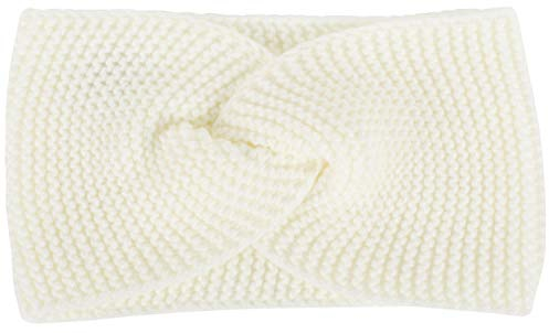styleBREAKER Damen Feinstrick Stirnband mit Twist Knoten, Krausstrick Muster, warmes Winter Haarband, Headband 04026054, Farbe:Creme-Weiß