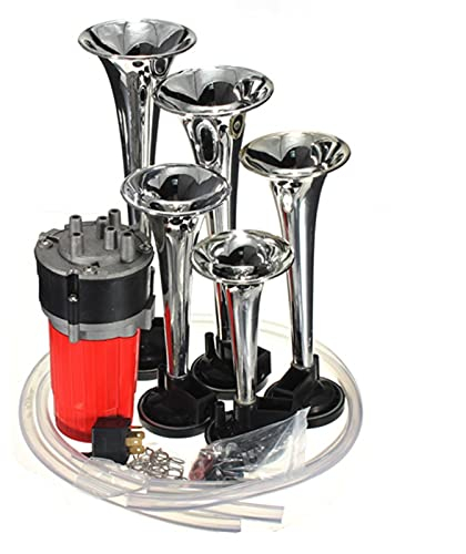 QWERTYUI AISHANBAIHUODIAN Universal 5 Trompete Musical Dixie Dukes von Hazzard Electronic Chrome Air Horn Compose Car Truck Boat 12V 125DB
