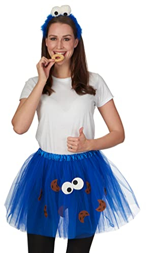 Goldschmidt Kostüme Cookie Tutu Keks Tüllrock Monster blau Kekse Augen Filz Kostüm Rock