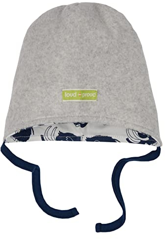 loud + proud Unisex Kinder muts Fleece, GOTS gecertificeerd Mütze, Silver, 49-50 EU