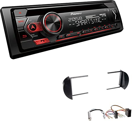 Pioneer DEH-S320BT 1-DIN Autoradio Bluetooth CD-Tuner USB Spotify inkl. Einbauset passend für Volkswagen VW New Beetle und New Beetle Cabrio 1998-2010 schwarz